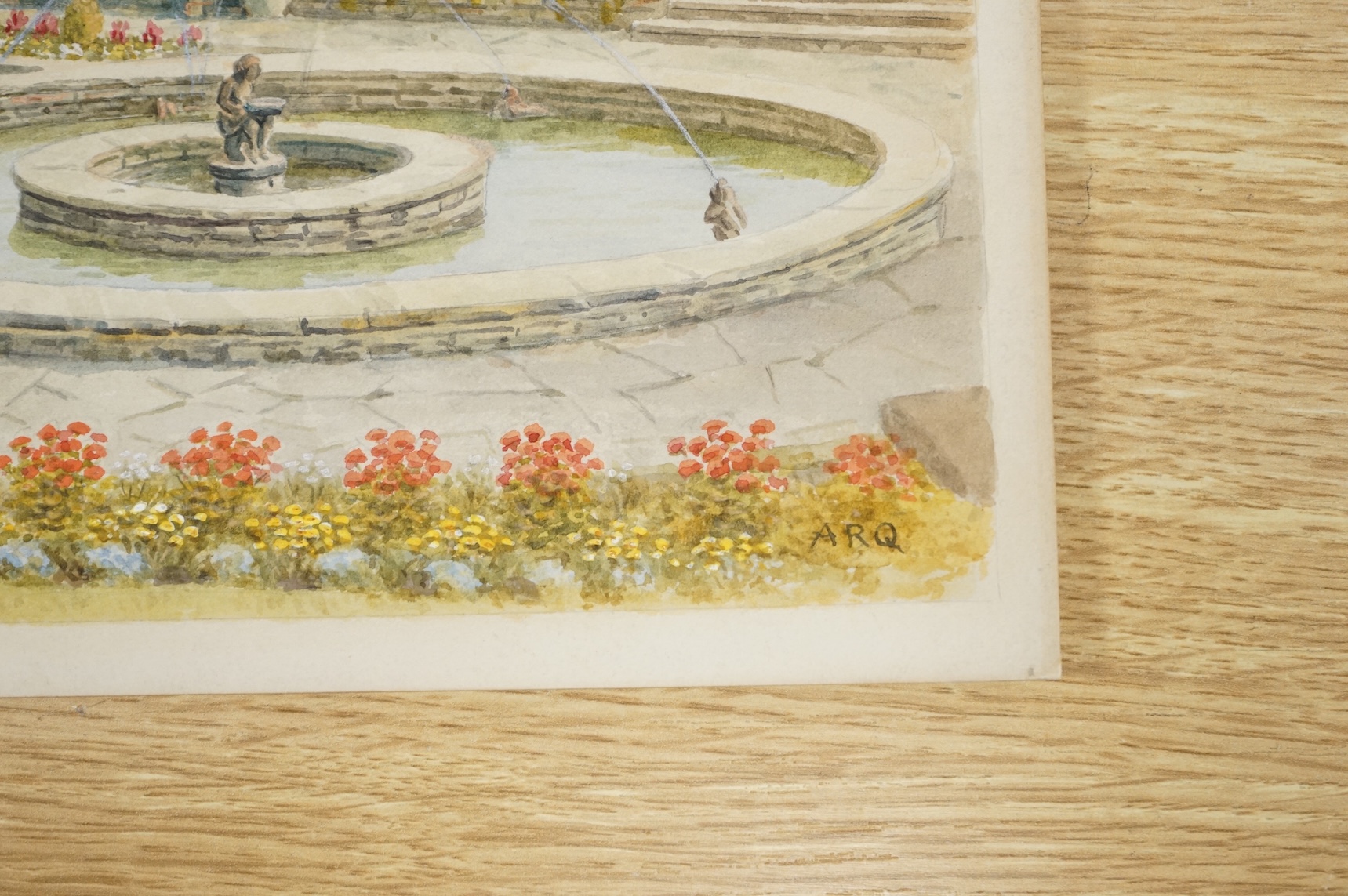 Alfred Robert Quinton (1853-1934), a set of six original watercolours for post card designs, Sussex coast views to include West a parade Bognor, Beachy Head, Eastbourne and Marine Gardens, West Worthing, each signed and